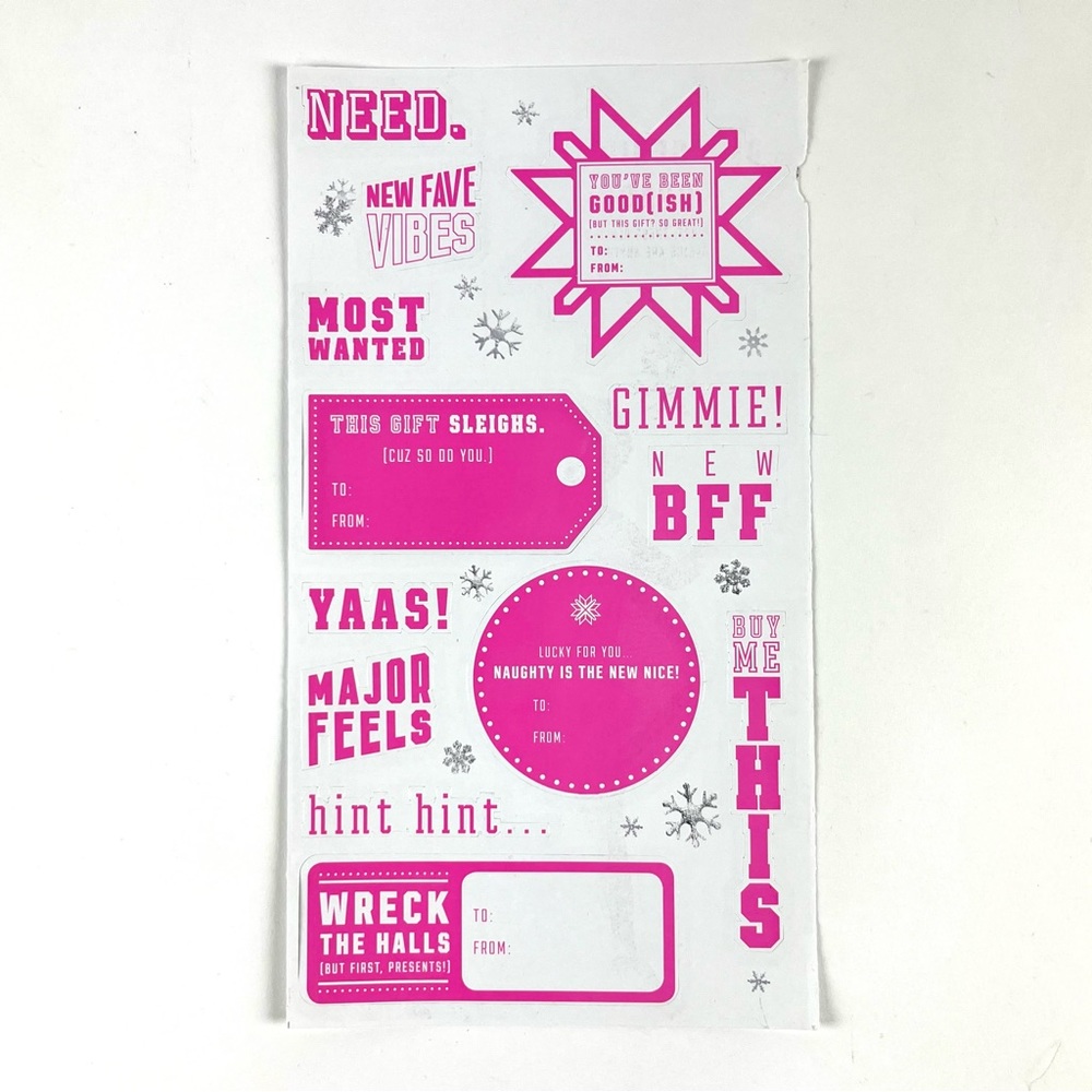 PINK Victoria’s Secret Christmas Holiday Gift Tag Stickers